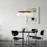 Dark Bronze/Opal 6 Lights Miira Circular Chandelier by Nuura