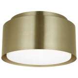 Dartmore Flush Mount Small Satin Brass By Visual Comfort Studio - With Light