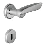 Daytona Door Lever in Satin Chrome angled view by Colombo Design