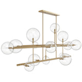 Delilah Linear Chandelier Large Aged Brass By Avenue Lighting Side-View