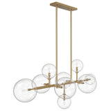 Delilah Linear Chandelier Medium Aged Brass By Avenue Lighting Side-View