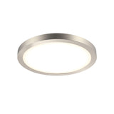 Delta Round Flush Mount by Dals - 14 Inch, Satin Nickel