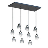 Dewdrop 10-Light LED Linear Pendant by ET2 - Black
