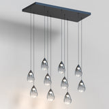 Dewdrop 10-Light LED Linear Pendant by ET2 - Black
