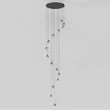 Dewdrop LED Linear Pendant by ET2 - 15-Light Black