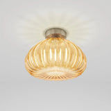 Diamante Ceiling Light By Vistosi, Size: Medium, Color: Amber, Satin Nickel, , | Casa Di Luce Lighting