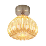 Diamante Ceiling Light By Vistosi, Size: Small, Color: Amber, Satin Nickel, , | Casa Di Luce Lighting