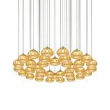 Diamante Pendant Light 36 By Vistosi, Size: Large, Color: Amber, Finish: Satin Nickel, , | Casa Di Luce Lighting