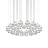 Diamante Pendant Light 36 By Vistosi, Size: Large, Color: Crystal, Finish: Satin Nickel, , | Casa Di Luce Lighting