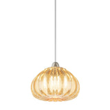 Diamante Pendant Light By Vistosi, Size: Small, Color: Amber, Finish: Satin Nickel, , | Casa Di Luce Lighting