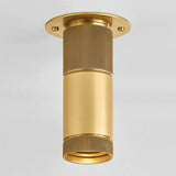 Dighton Flush Mount Aged Brass By Hudson Valley Lifestyle View With Light