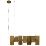 Domino Linear Pendant Vintage Brass By Kuzco - Front View1