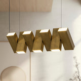Domino Linear Pendant Vintage Brass By Kuzco - Lifestyle View1
