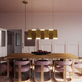 Domino Linear Pendant Vintage Brass By Kuzco - Lifesteyle View