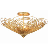 Doral 3 Light Semi Flush Mount Renaissance Gold By Crystorama Side View