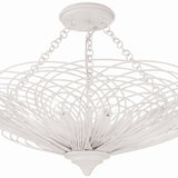 Doral 6 Light Semi Flush Mount Matte White By Crystorama- Detailed View