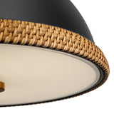 Doral Pendant Light Matte Black Vintage Brass Small By Alora - Detailed View