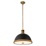 Doral Pendant Light Matte Black Vintage Brass Small By Alora