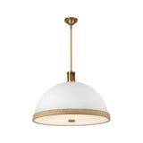 Doral Pendant Light Matte White Vintage Brass Medium By Alora