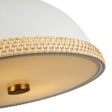 Doral Pendant Light Matte White Vintage Brass Small By Alora Detailed View
