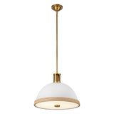 Doral Pendant Light Matte White Vintage Brass Small By Alora