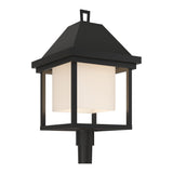 Dorset Dark Sky Friendly Outdoor Post Lantern in Coastal Black, Seeded Clear Glass by Hubbardton Forge