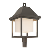 Dorset Dark Sky Friendly Outdoor Post Lantern in Coastal Dark Smoke, Opal Glass by Hubbardton Forge