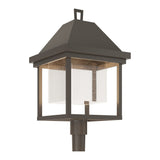 Dorset Dark Sky Friendly Outdoor Post Lantern in Coastal Dark Smoke, Seeded Clear Glass by Hubbardton Forge