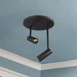 Black Downey 1-in 2-Head Semi-Flush Mount By Kuzco in Room