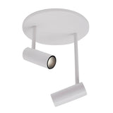 White Downey 1-in 2-Head Semi-Flush Mount By Kuzco