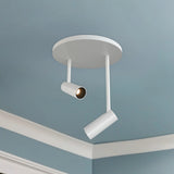 White Downey 1-in 2-Head Semi-Flush Mount By Kuzco in Room
