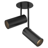 Black Downey 2-in 2-Head Semi-Flush Mount By Kuzco