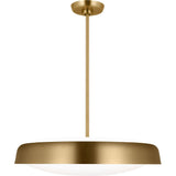 Draper Pendant — 22", Milk, Burnished Brass