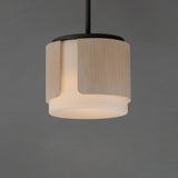 Draughtsman Semi Flush Pendant Natural Wood/Charcoal by Maxim Lighting