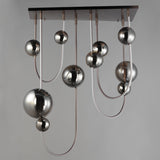 Dreamer LED Rectangular Pendant Black Chrome Without Light By Studio M - Front View