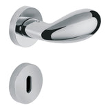 Drop Door Knob in Polished Chrome angled view by Colombo Design