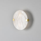 Dundee Circular Alabaster Wall Light Satin Brass
