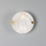 Dundee Circular Alabaster Wall Light Satin Brass