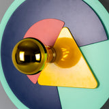Earth Colourful Disc Wall Light - Polished Brass