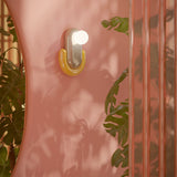 Éclair Wall Sconce Sand Grey Yellow By Ferroluce - Lifestyle View