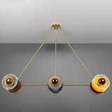 Eclipse Multicoloured Chandelier - Satin Brass