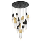 Ecrou Multi-Light Chandelier 40 Inch Gold Black by Eurofase