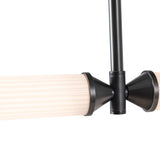 Edwin Linear Chandelier Urban Bronze Frosted Ribbed Glass By Alora Detailed View