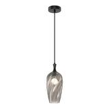 Eesha Pendant 6 Inch Matte Black + Smoked Glass