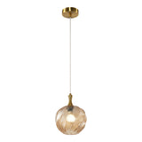 Eesha Pendant 9 Inch Aged Gold Brass + Amber Glass