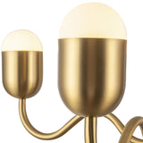 Effie Chandelier 27 Inch Brushed Gold Optal Glass By Alora - Detailed View
