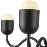 Effie Chandelier 27 Inch Matte Black Optal Glass By Alora - Detailed View