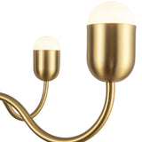 Effie Chandelier 39 Inch Brushed Gold Optal Glass By Alora - Detailed View