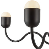 Effie Chandelier 39 Inch Matte Black Optal Glass By Alora - Detailed View