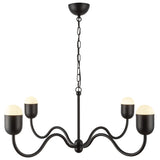 Effie Chandelier 39 Inch Matte Black Optal Glass By Alora